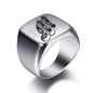 Initial Engrave Custom Rings For Men Stainless Steel Male Signet Blank Jewelry Ring Band High Polished Silver Tone U.S.Size