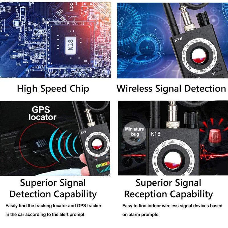 Camera Finder Anti Camera RF Scanner Anti-spy Bug Detector Upgrade RF Signal Detector K18 Original USB C Port