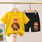 Summer Boys Sportswear Set Trendy Casual T-Shirt and Shorts Short-Sleeved Suit for Baby Boys