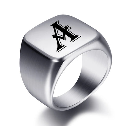 Engraved Stainless Steel Personalized Name Ring