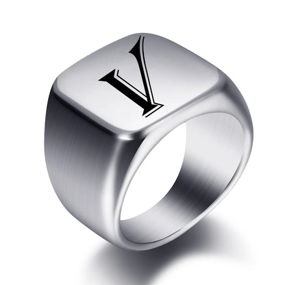 Engraved Stainless Steel Personalized Name Ring