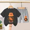 Summer Boys Sportswear Set Trendy Casual T-Shirt and Shorts Short-Sleeved Suit for Baby Boys