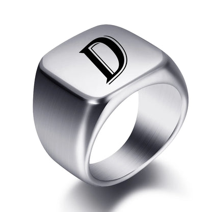 Engraved Stainless Steel Personalized Name Ring