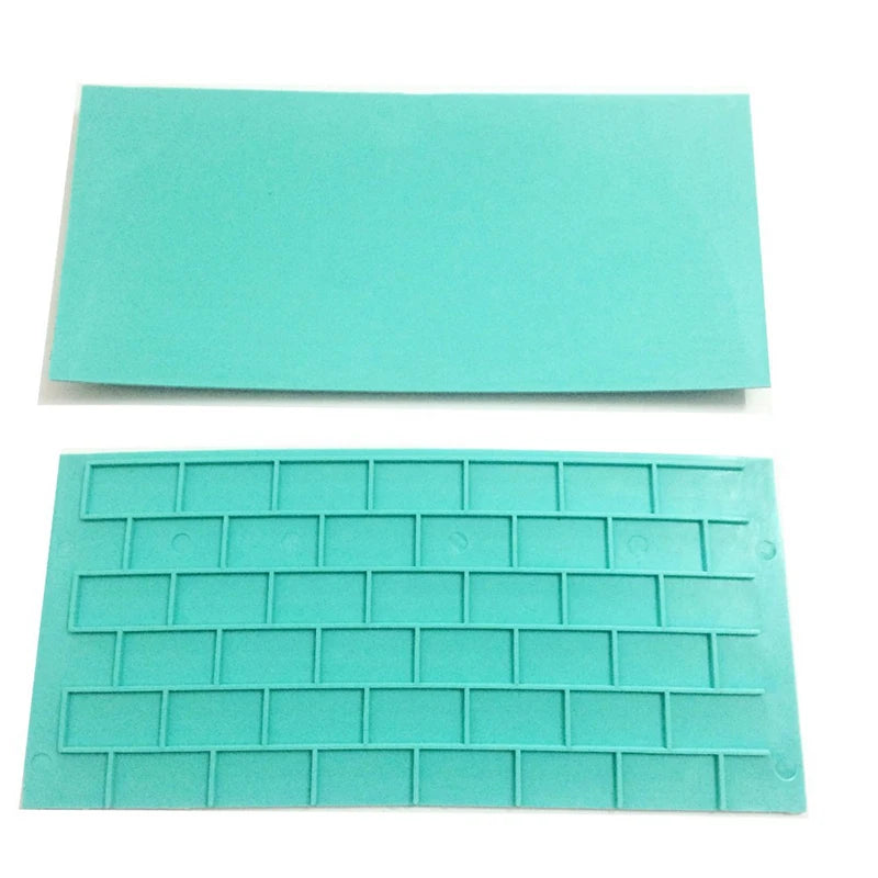 2‑Piece Bark Wall Cake Mold Set – Embossed Brick & Wood Grain Fondant Cutters for Cake Decorating