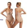 Women's Breathable Strapless Seamless Shapewear Bodysuit Slimming Body Shaper Tummy Control Detachable Shoulder Strap Female