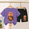 Summer Boys Sportswear Set Trendy Casual T-Shirt and Shorts Short-Sleeved Suit for Baby Boys