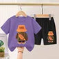 Summer Boys Sportswear Set Trendy Casual T-Shirt and Shorts Short-Sleeved Suit for Baby Boys