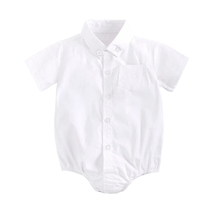 Baby Boys Bodysuits Short Sleeve Plaid Cotton