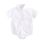 Baby Boys Bodysuits Short Sleeve Plaid Cotton