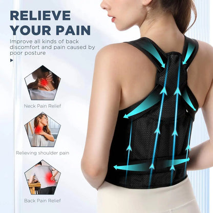 Adjustable Lumbar Back Stretcher Belt – 4 Support Plates
