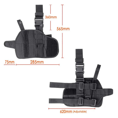 2 Pcs Universal Left Right Hand Gun Holster Adjustable Tactical Drop Leg Thigh Holster with Magazine Pouch