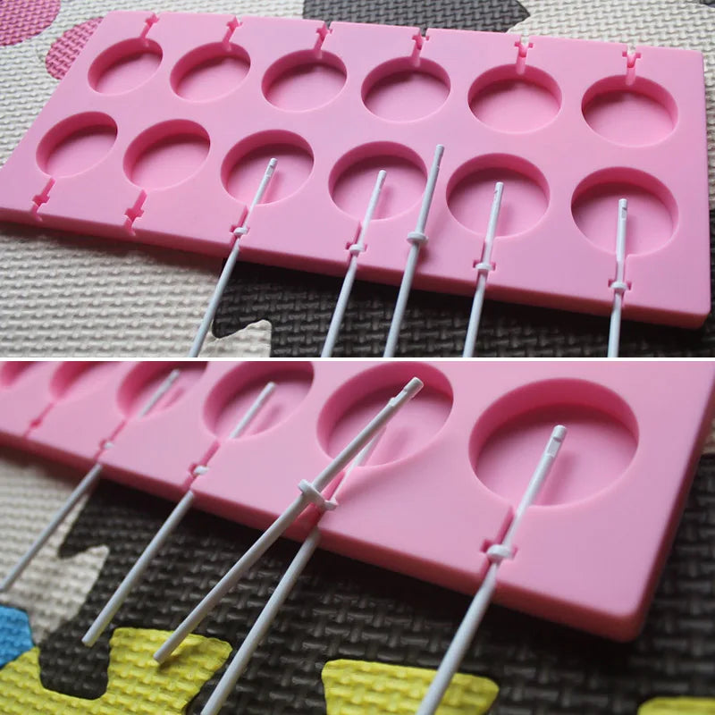Round Silicone Lollipop Mold – Kids’ DIY Chocolate, Candy & Biscuit Baking Tool