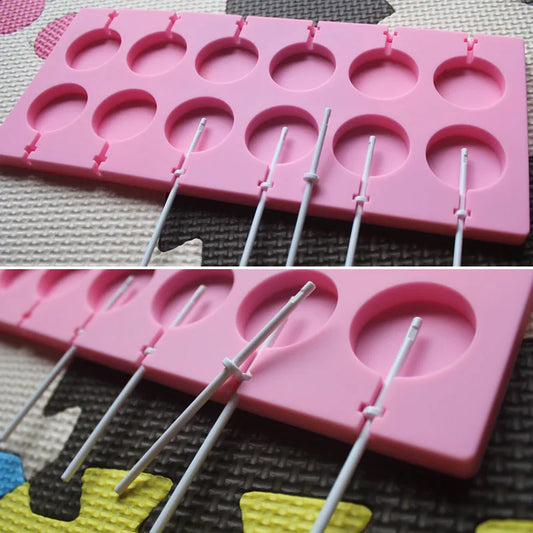 Round Silicone Lollipop Mold – Kids’ DIY Chocolate, Candy & Biscuit Baking Tool