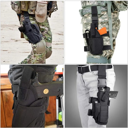 2 Pcs Universal Left Right Hand Gun Holster Adjustable Tactical Drop Leg Thigh Holster with Magazine Pouch