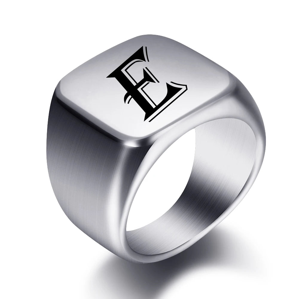 Engraved Stainless Steel Personalized Name Ring
