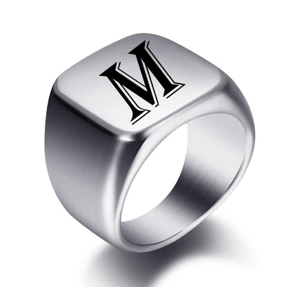 Engraved Stainless Steel Personalized Name Ring
