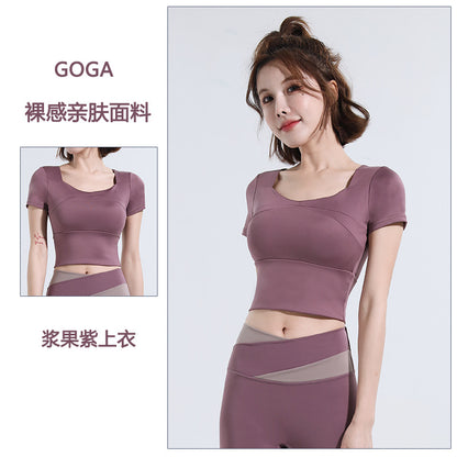 Women’s Quick‑Dry Yoga & Running Suit — Short Sleeve