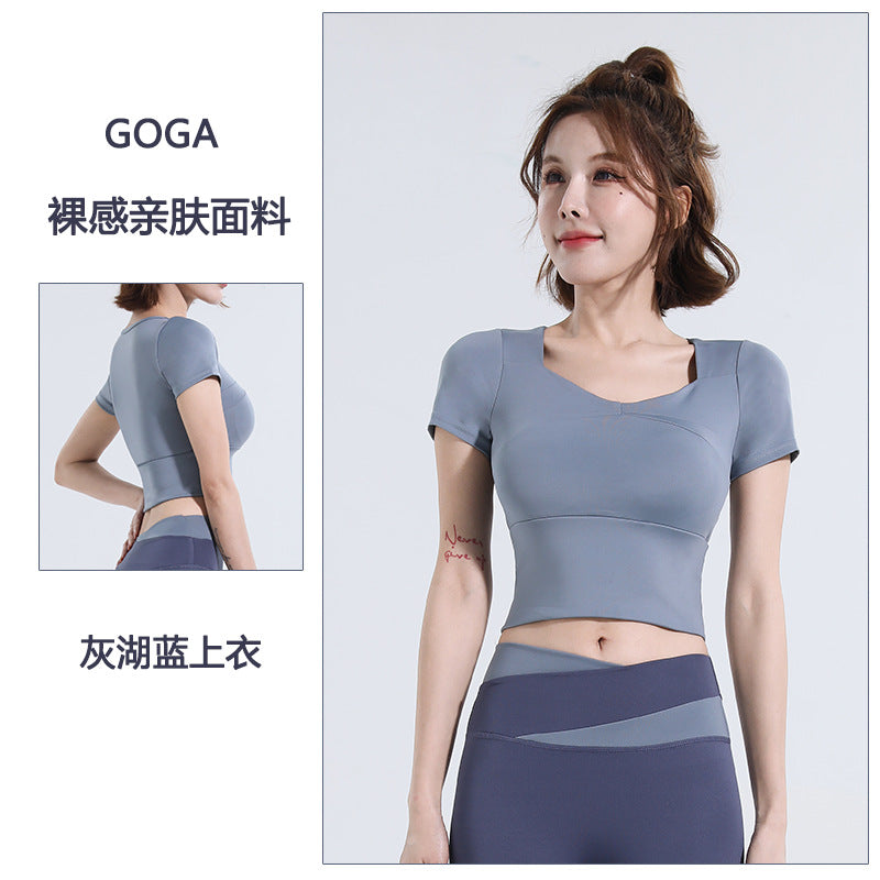 Women’s Quick‑Dry Yoga & Running Suit — Short Sleeve