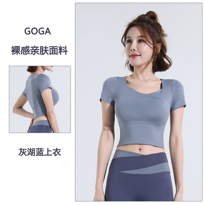 Women’s Quick‑Dry Yoga & Running Suit — Short Sleeve