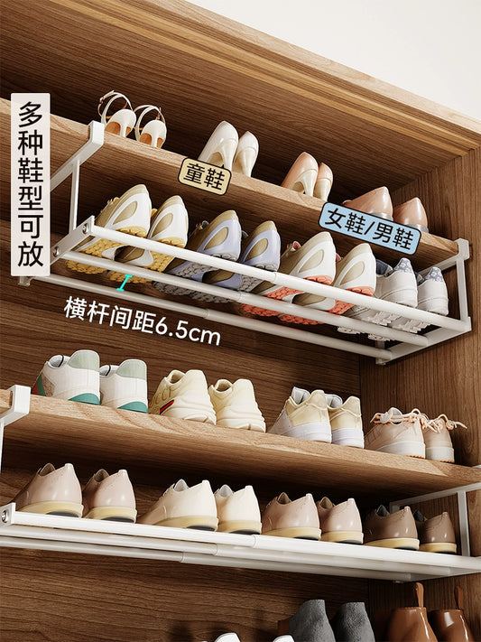 For Home Shoe Cabinet Storage Rack Installation-Free Retractable Lower Hanging Suspended Special Slippers Storage Rack Space-Saving Handy Gadget