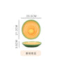 Ceramic Emulation Fruit Shape Plate Hand Painted Underglaze Cute Dessert Pastoral Dish Service Plate