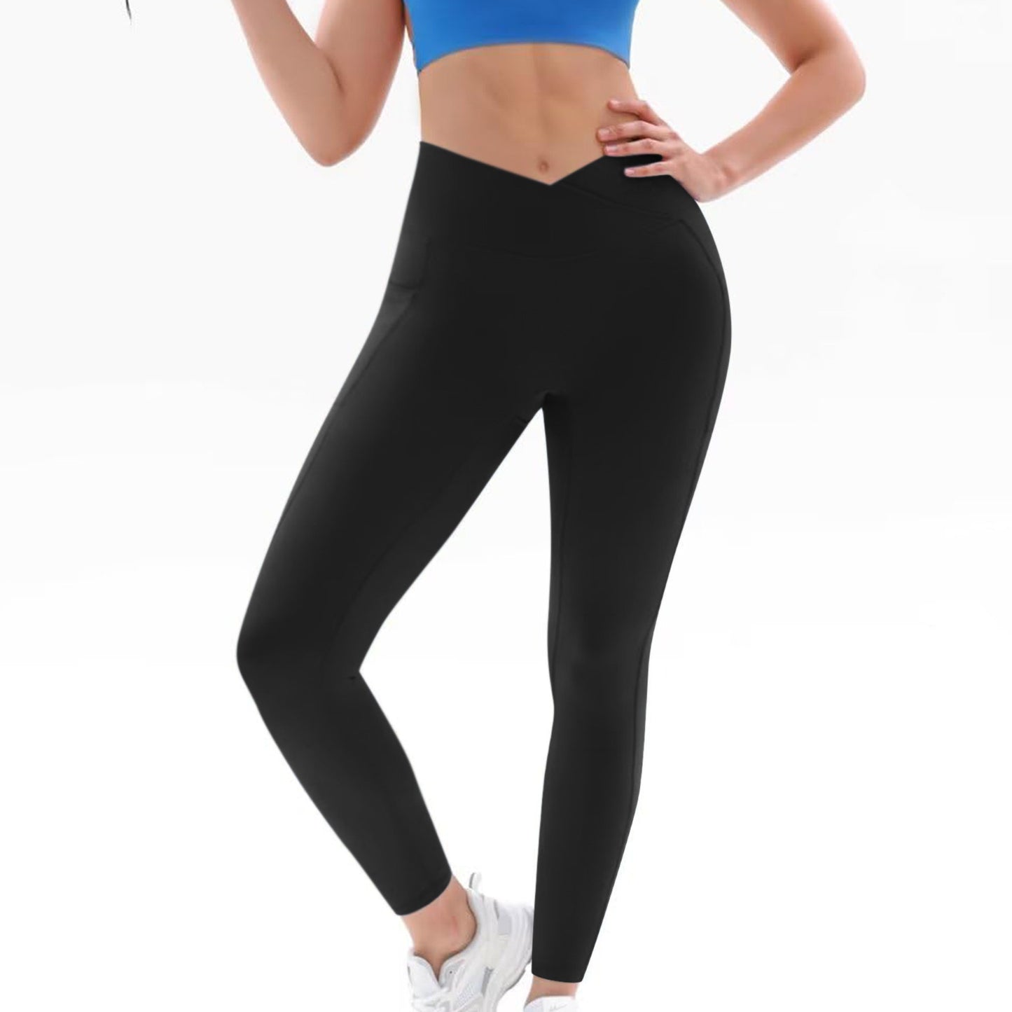 High‑Waist Hip‑Lift Nude Pocket Yoga Pants – Women’s Quick‑Dry Fitness Leggings