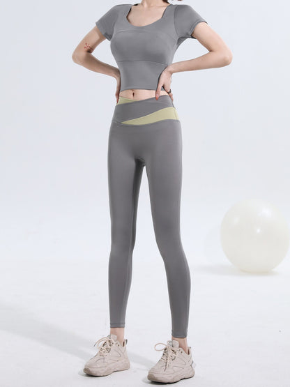 Women’s Quick‑Dry Yoga & Running Suit — Short Sleeve