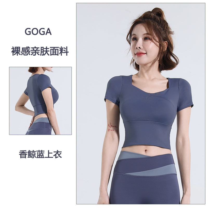 Women’s Quick‑Dry Yoga & Running Suit — Short Sleeve