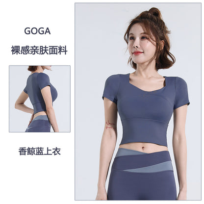 Women’s Quick‑Dry Yoga & Running Suit — Short Sleeve