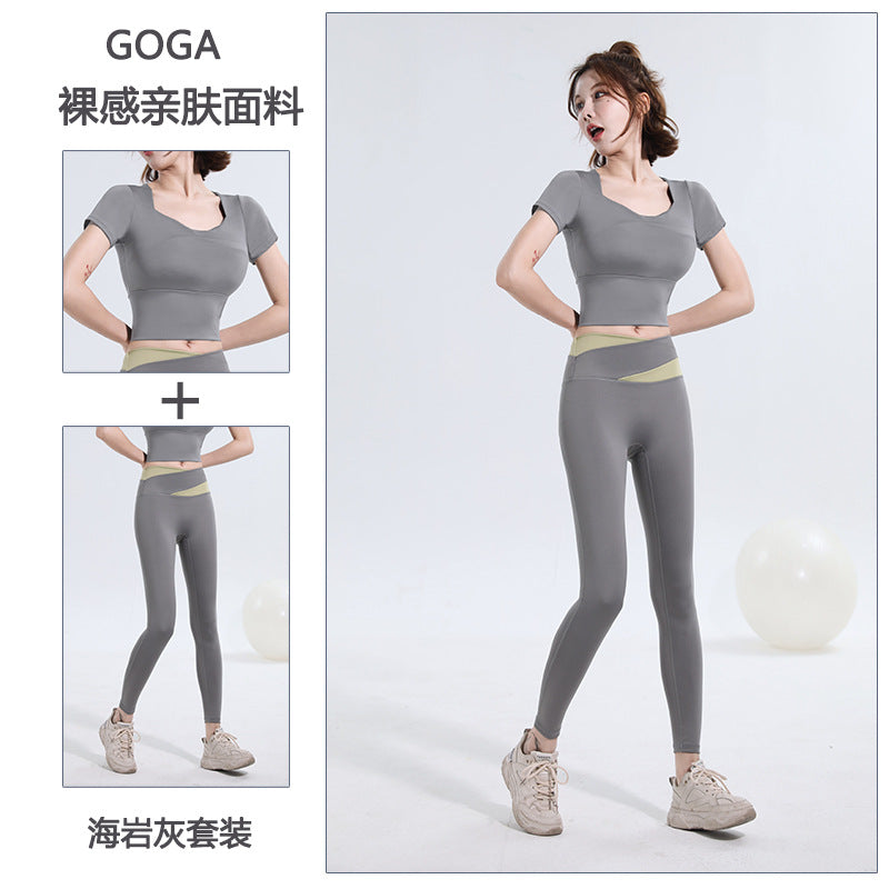 Women’s Quick‑Dry Yoga & Running Suit — Short Sleeve