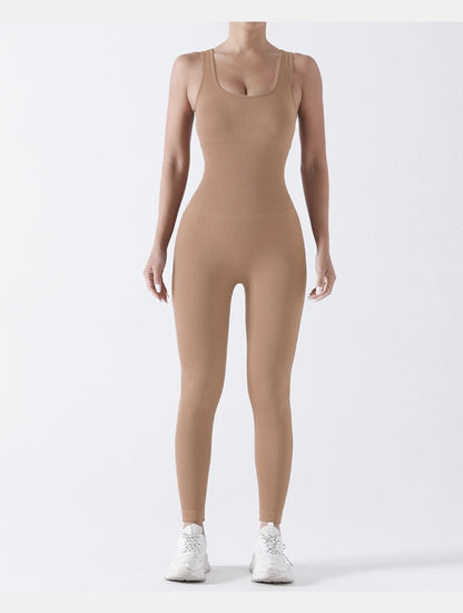 Seamless Women’s Fitness Jumpsuit with Chest Pads