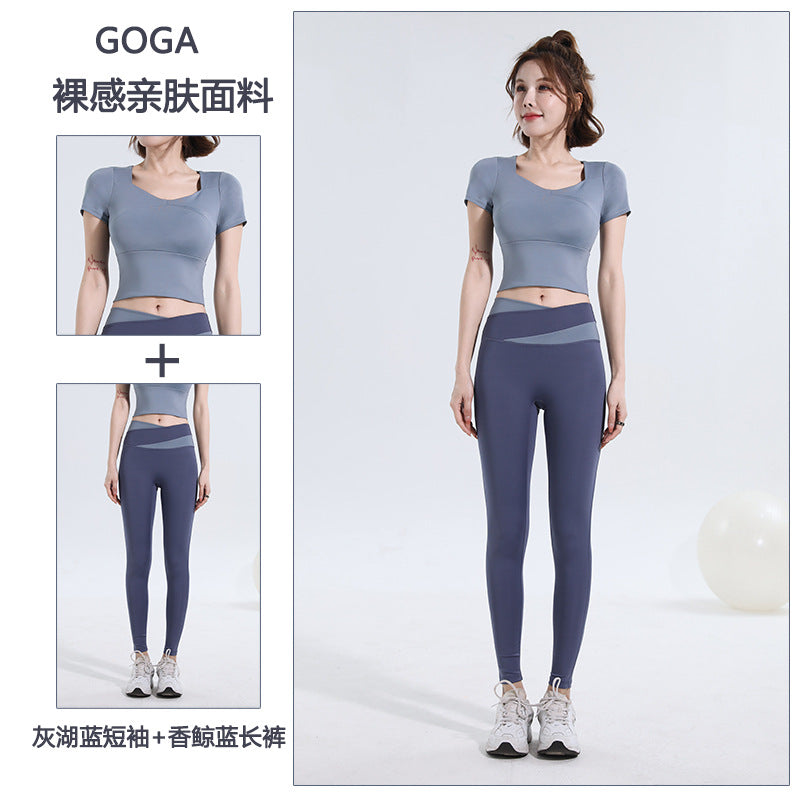 Women’s Quick‑Dry Yoga & Running Suit — Short Sleeve