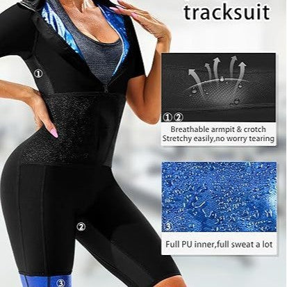 Women’s Sweat Suit Body‑Shaping One‑Piece – Quick‑Dry Fitness Wear