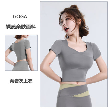 Women’s Quick‑Dry Yoga & Running Suit — Short Sleeve