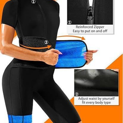 Women’s Sweat Suit Body‑Shaping One‑Piece – Quick‑Dry Fitness Wear