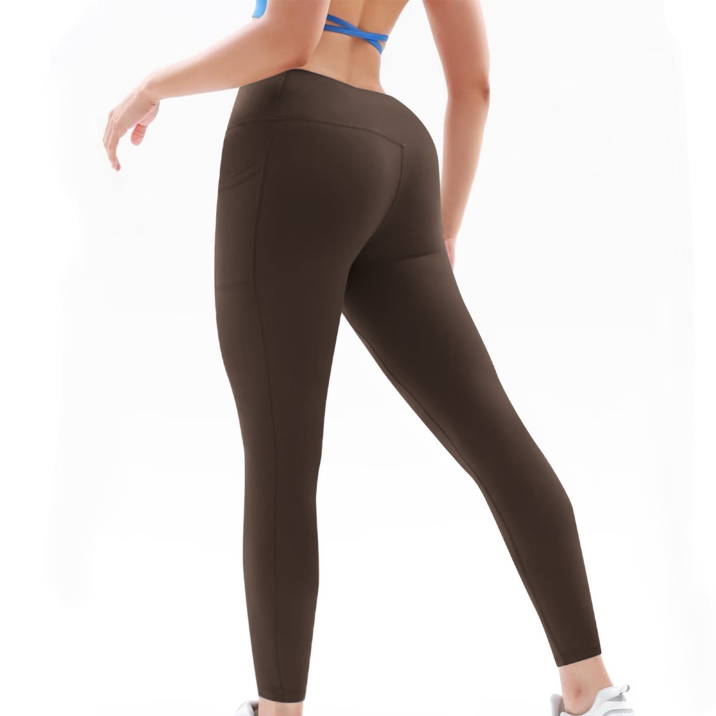 High‑Waist Hip‑Lift Nude Pocket Yoga Pants – Women’s Quick‑Dry Fitness Leggings