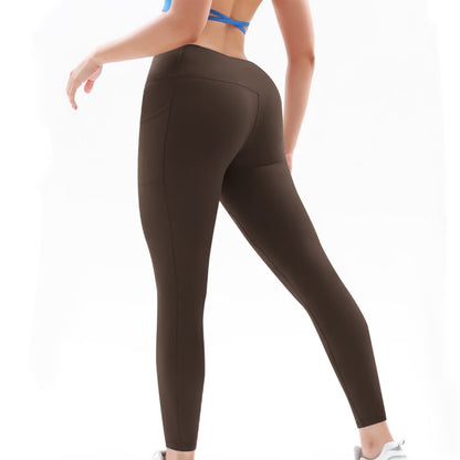 High‑Waist Hip‑Lift Nude Pocket Yoga Pants – Women’s Quick‑Dry Fitness Leggings