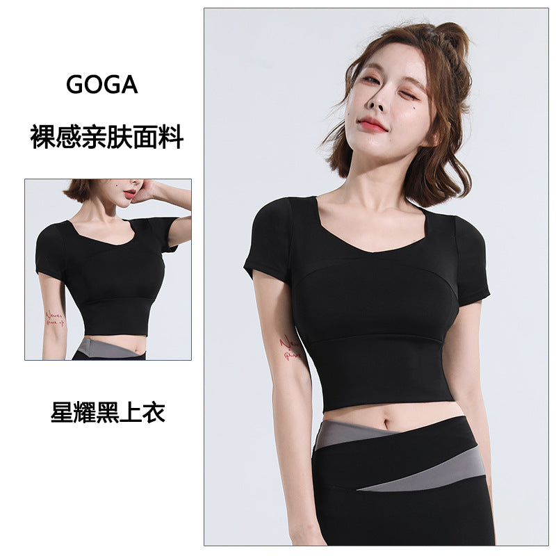 Women’s Quick‑Dry Yoga & Running Suit — Short Sleeve