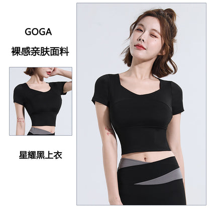 Women’s Quick‑Dry Yoga & Running Suit — Short Sleeve