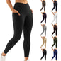 High‑Waist Hip‑Lift Nude Pocket Yoga Pants – Women’s Quick‑Dry Fitness Leggings