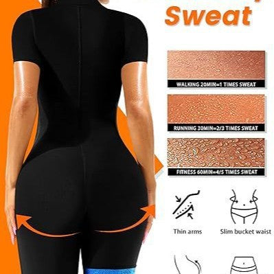 Women’s Sweat Suit Body‑Shaping One‑Piece – Quick‑Dry Fitness Wear