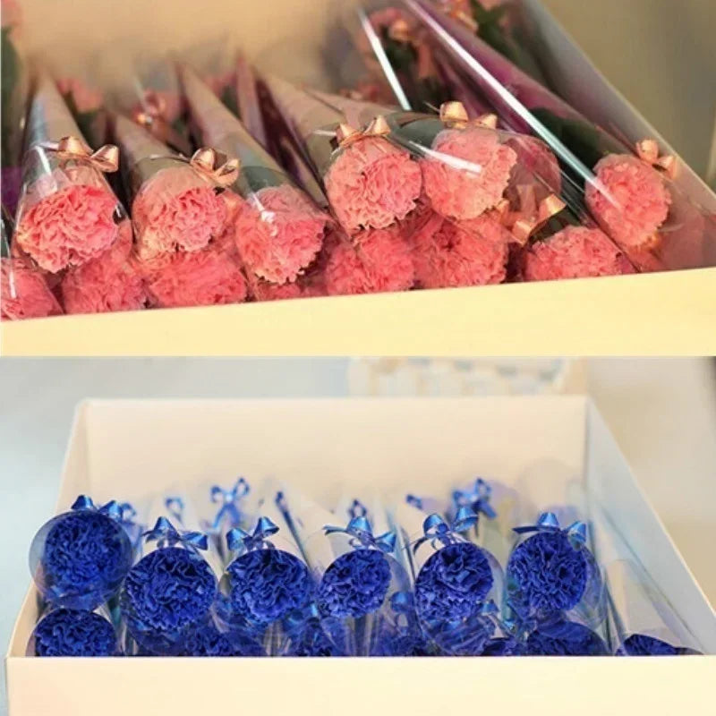 8pcs/lot Artificial Bath Carnation Soap Flowers Mother's Day Gift Party Decoration Valentine's Day Gift