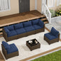 7‑Piece Wicker Patio Conversation Set – Custom Sectional Sofa
