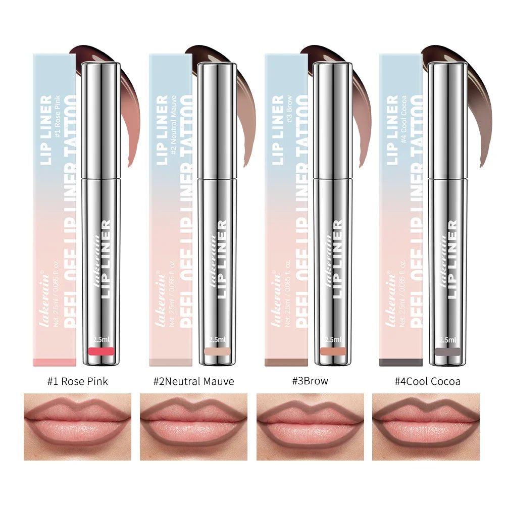 4 Colors Peel-Off Lip Liner, Waterproof, Transfer-proof Lipstick, Tattoo Waterproof, Long-Lasting Matte Velvet Lip Tint