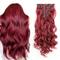 Clip In Hair Extensions 7 PCS Full Head 22-Inch-Long Curly Wavy Synthetic Hair Pieces