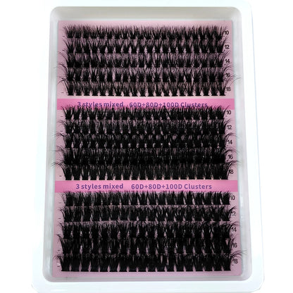 15 Rows DIY 5D Fluffy Lash 60D/80D/100D Thick Eyelash Clusters /Wispy Individual Lashes 10-20mm Cluster