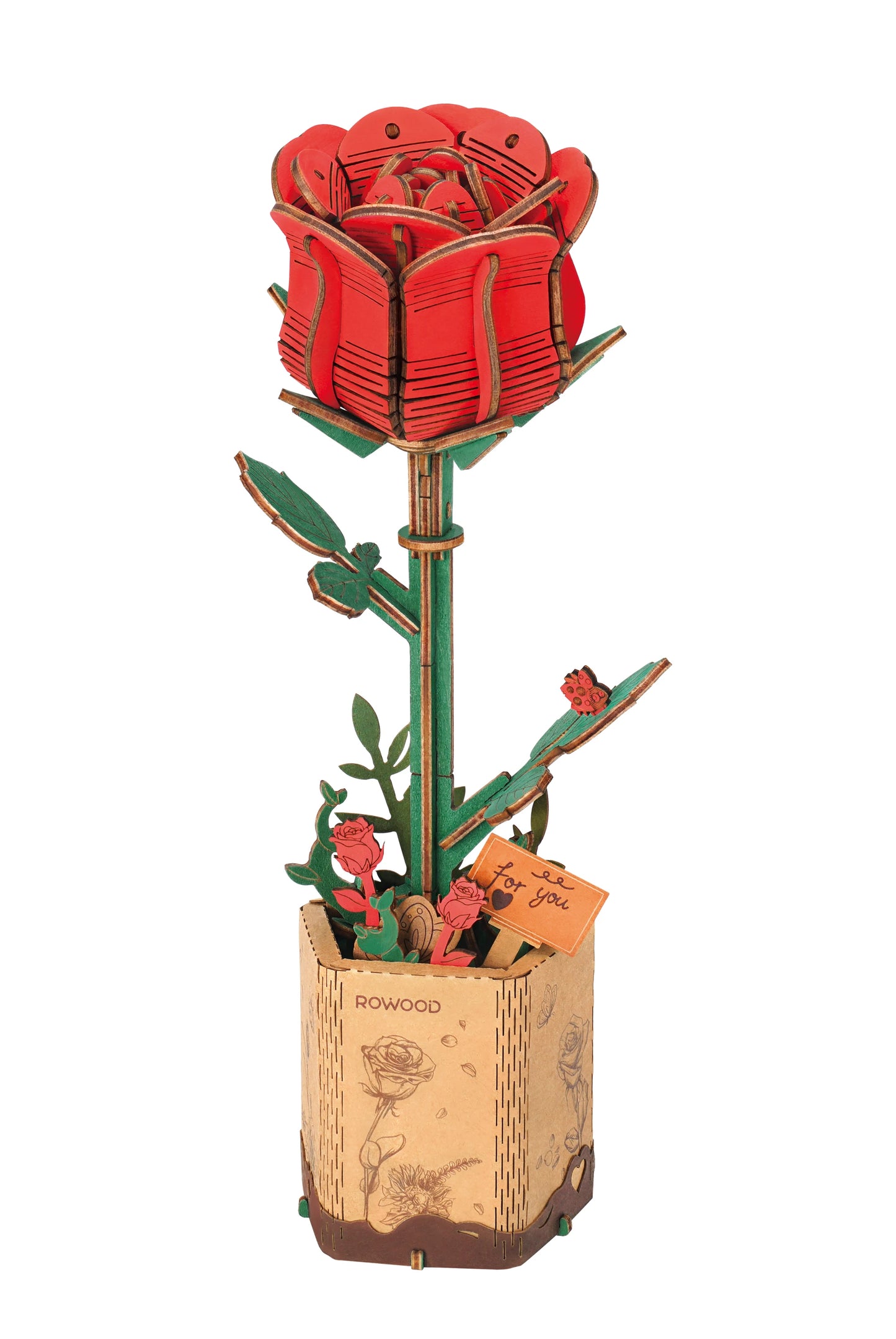 Robotime Rowood DIY Wooden Flower Bouquet Beautiful Hand-Make Gifts Eco-friend Materials 3D Wooden Puzzle for GirlFriends Decor