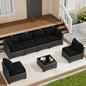 7‑Piece Wicker Rattan Patio Sofa Set with Coffee Table & Cushions