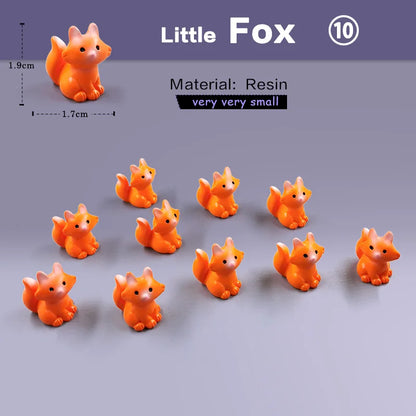10Pcs Easter Rabbit Dinosaurs Capybara Duck Fox Pig Cat Turtle Frog Bird Figurine Miniature Fairy Garden Decoration Accessories