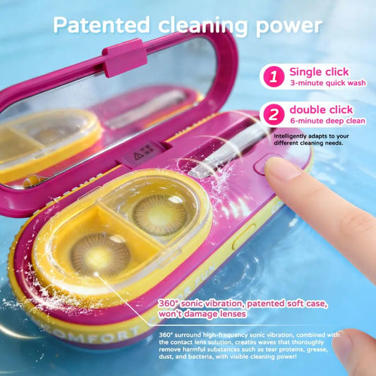 UYAAI GoCapsule Contact Lens Cleaner Contact Cleaning Case Lens Care Patented Cleaning Power Quiet Care Type-C Charging Port